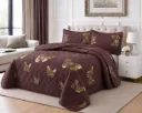 Couvre-lit effet marbre à motif papillon